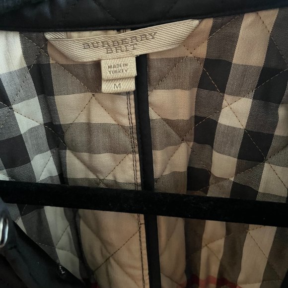 Black Burberry Brit Coat Size M - Picture 2 of 3